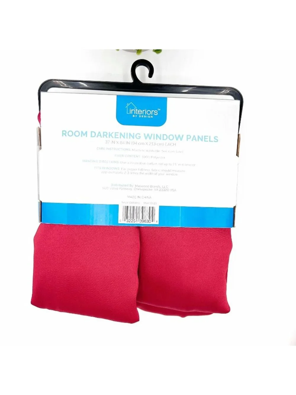 NEW INTERIORS BY DESIGN RED GROMMET TOP ROOM DARKENING 74